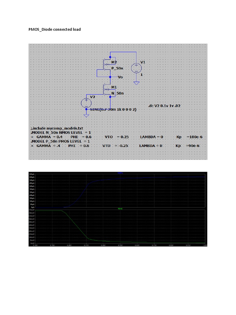 PMOS - Diode Connected Load | PDF