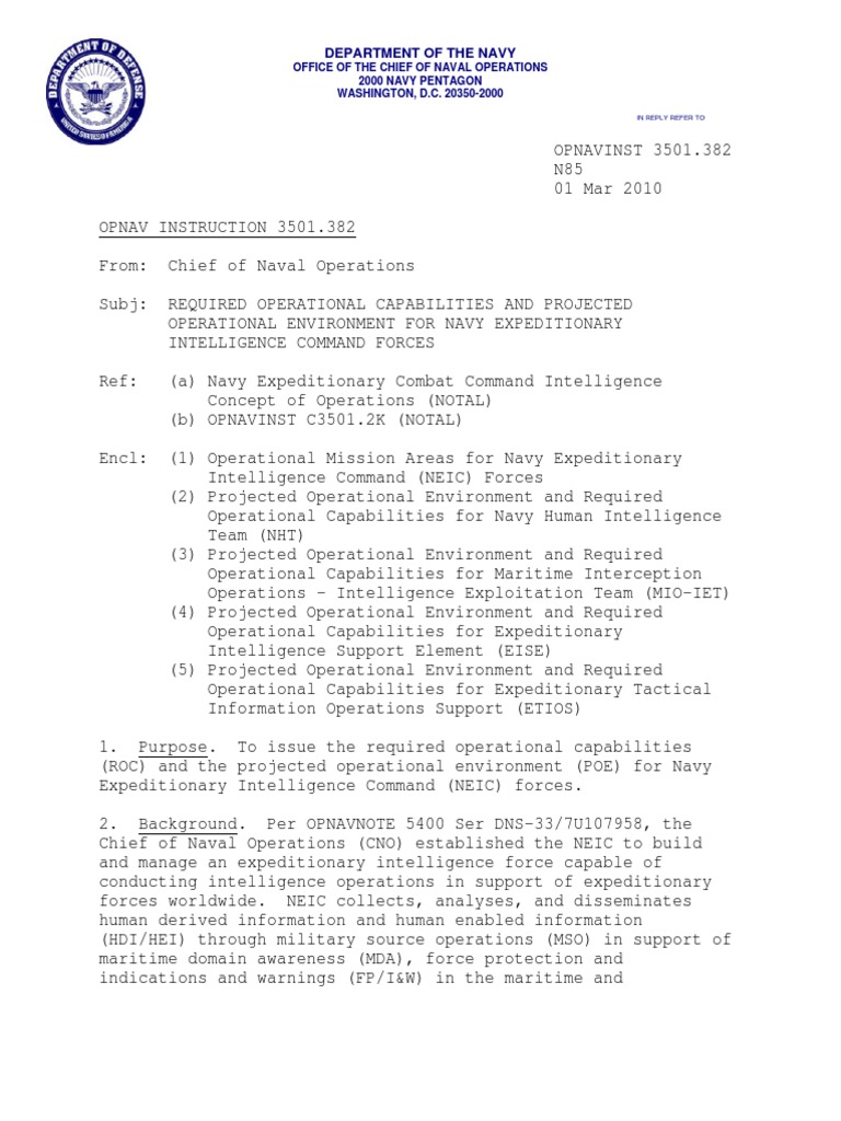 Navy Expeditionary Intelligence Capabilities | PDF | Signals ...