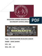 Sahil Shaikh Biology Investigation on Blood Cancer