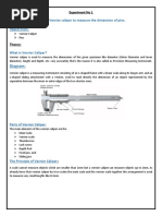 Apparatus:: Use The Vernier Caliper To Measure The Dimension of Pins