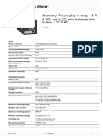 Product Data Sheet: Harmony, Power Plug-In Relay, 15 A, 2 CO, With LED, With Lockable Test Button, 120 V AC