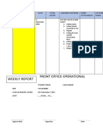 Weekly Report Front Office Operational