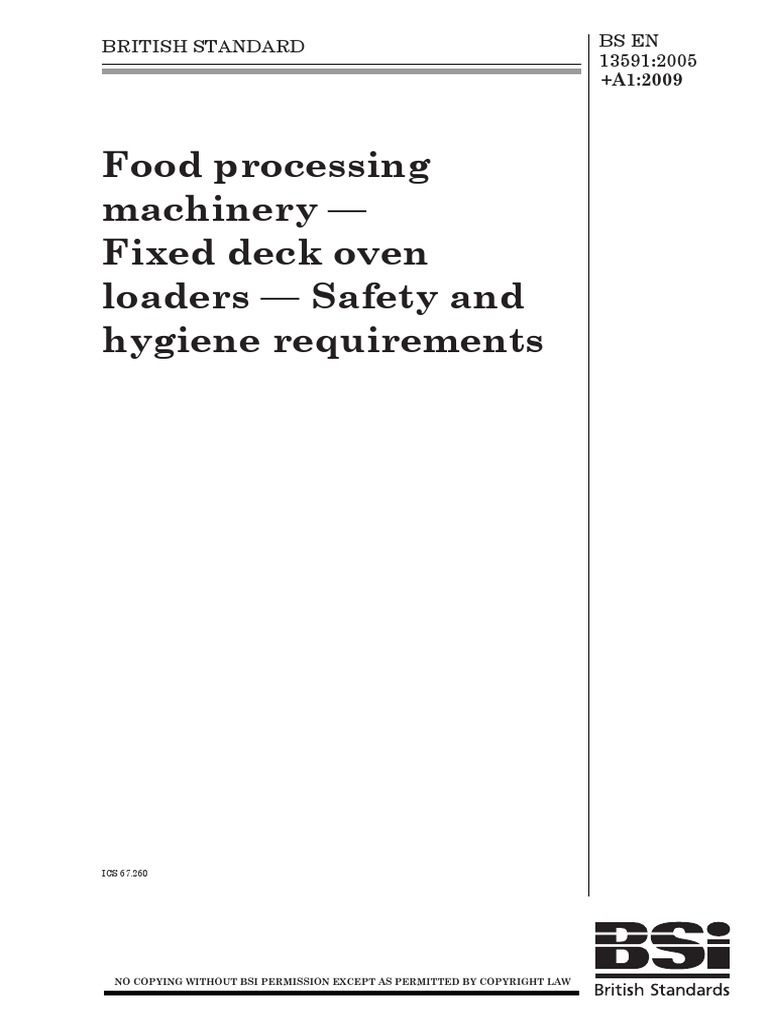 Food Processing Machinery Fixed Deck Oven Loaders Safety and