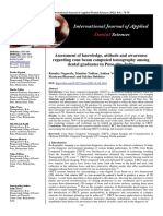 Assessment of Knowledge, Attitude and Awareness Regarding Cone Beam Computed Tomography Among Dental Graduates in Pune City, India