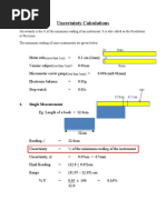 Uncertainty Calculations