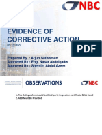 Evidence of Corrective Action Report