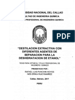 DESTILACION EXTRACTIVA CON AGNTES DE SEPARACION PARA LA DESHIDRATACION DE ETANOL