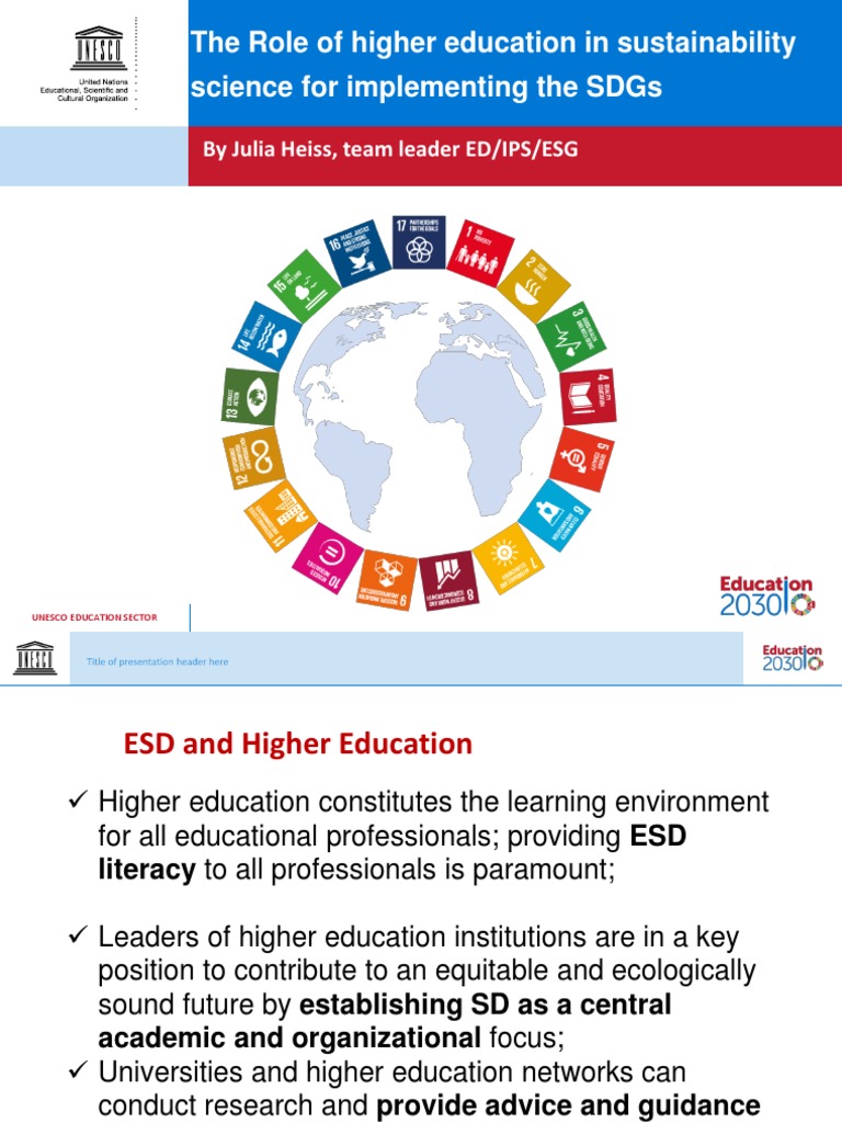 Higher Education's Role in Sustainability | PDF | Sustainability ...