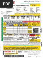 Bill of Supply For Electricity: BSES Rajdhani Power Limited