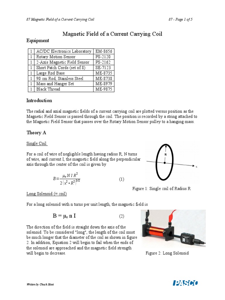 Characterizing the Magnetic Field of a Current Carrying Coil Through ...