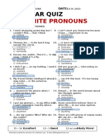 Indefinite Pronouns: Grammar Quiz
