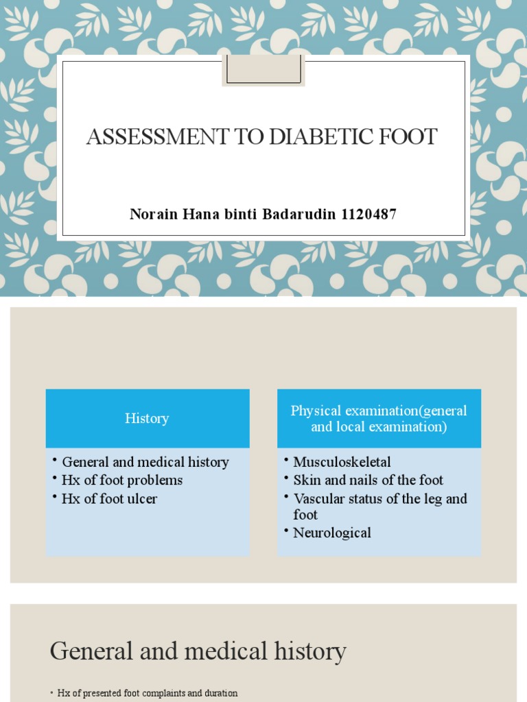 Diabetic Foot Assessment Guide | PDF | Foot | Medicine