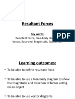 Resultant Forces: Resultant Force, Free-Body Diagram, Vector, Balanced, Magnitude, Equilibrium