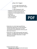 Analisis Kebutuhan Air Irigasi