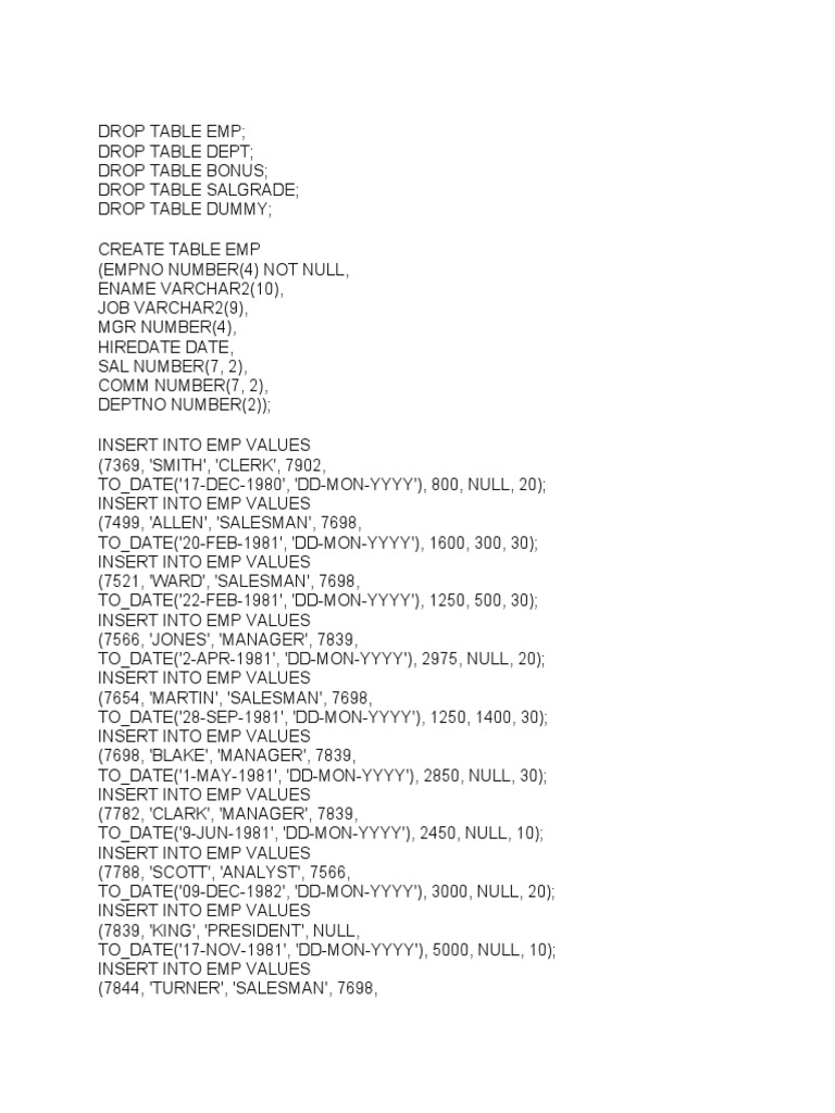 Oracle emp table script pdf information retrieval data