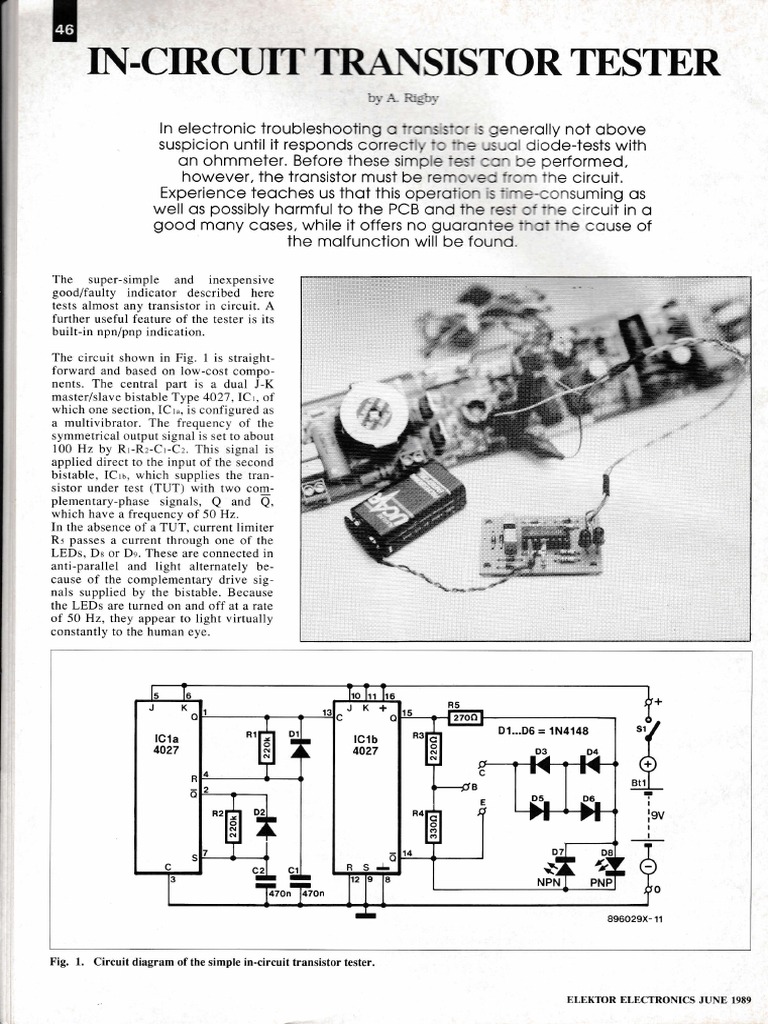 In Circuit Transistor Tester Pdf Bipolar Junction Transistor