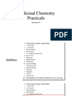 Medicinal Chemistry Practicals: Semester IV