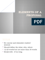 Elements of A Proposal - Communication Focus - 2018