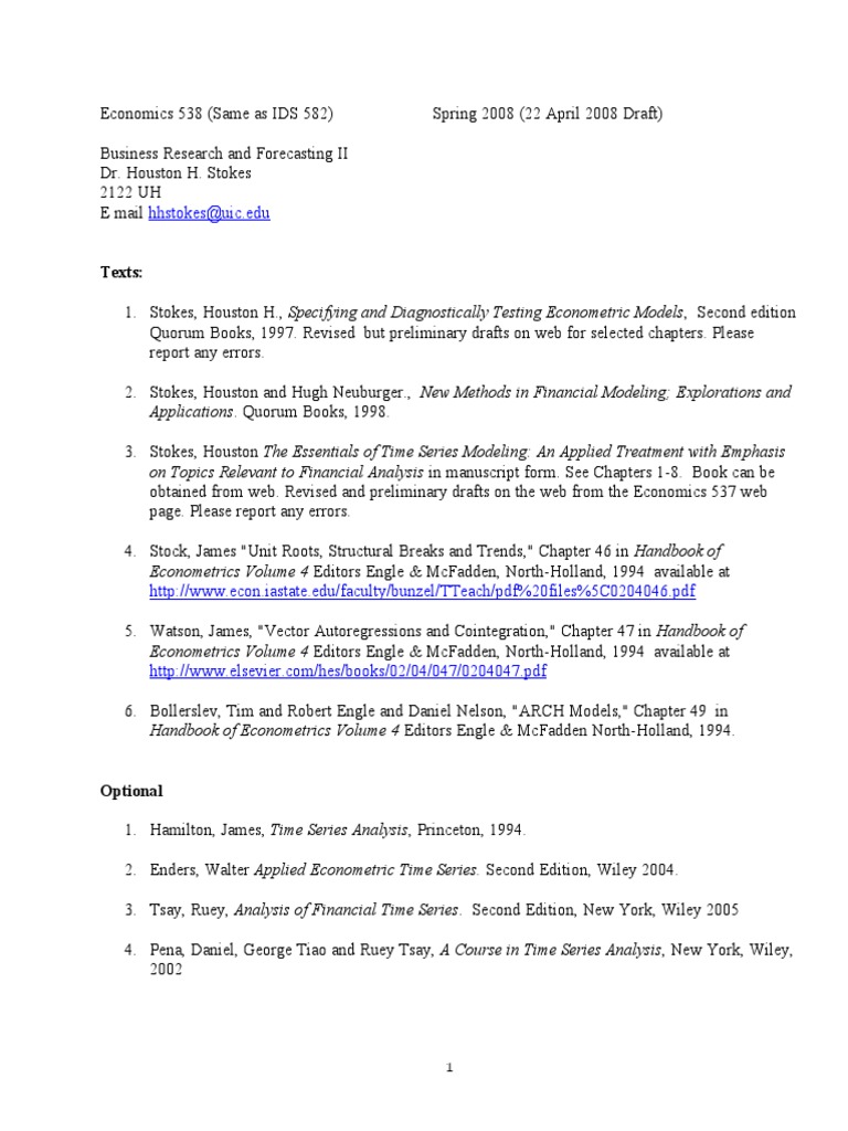 e538_08 | Time Series | Vector Autoregression. Calaméo - Solutions Manual  ...