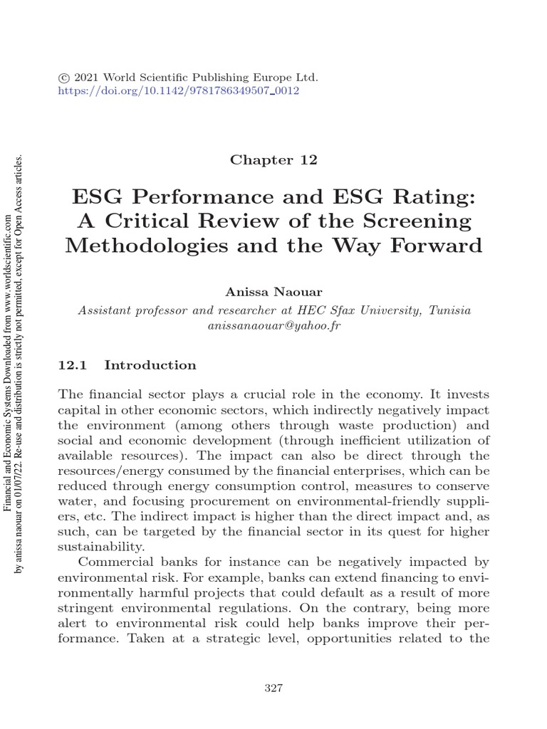 Book Chapter Esg Pdf Sustainability Banks