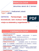 LP 1 Farmacologia Generala. Notiuni Introductive