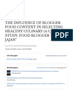 The Influence of Blogger Food Content in Selecting Healthy Culinary