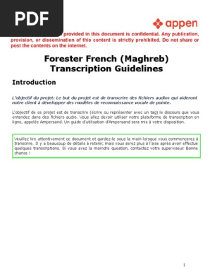Forester French Maghreb Transcription Guidelines Pdf Langue Francaise Langue Allemande