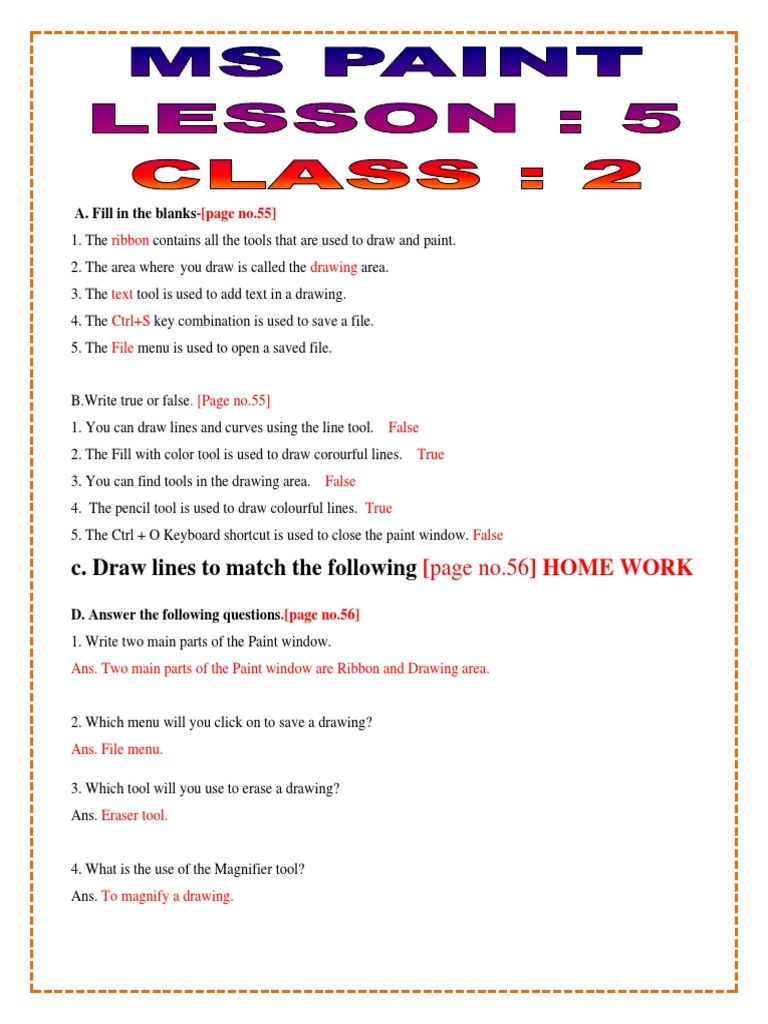 Class 2 Lesson 5 2021 - 22 | PDF