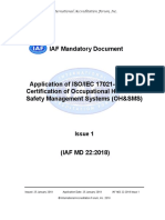 IAF MD 22 - Application For OSHAS 45001