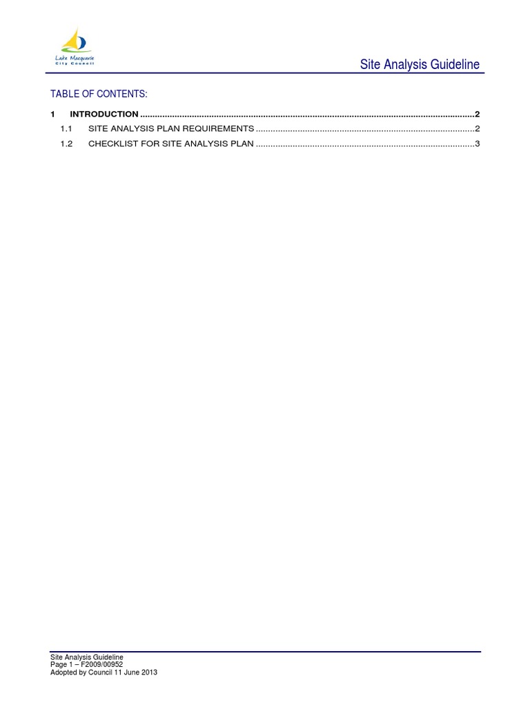 Site Analysis Plan Guidelines | PDF | Natural Environment