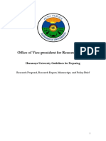 Office of Vice-President For Research Affairs: Haramaya University Guidelines For Preparing