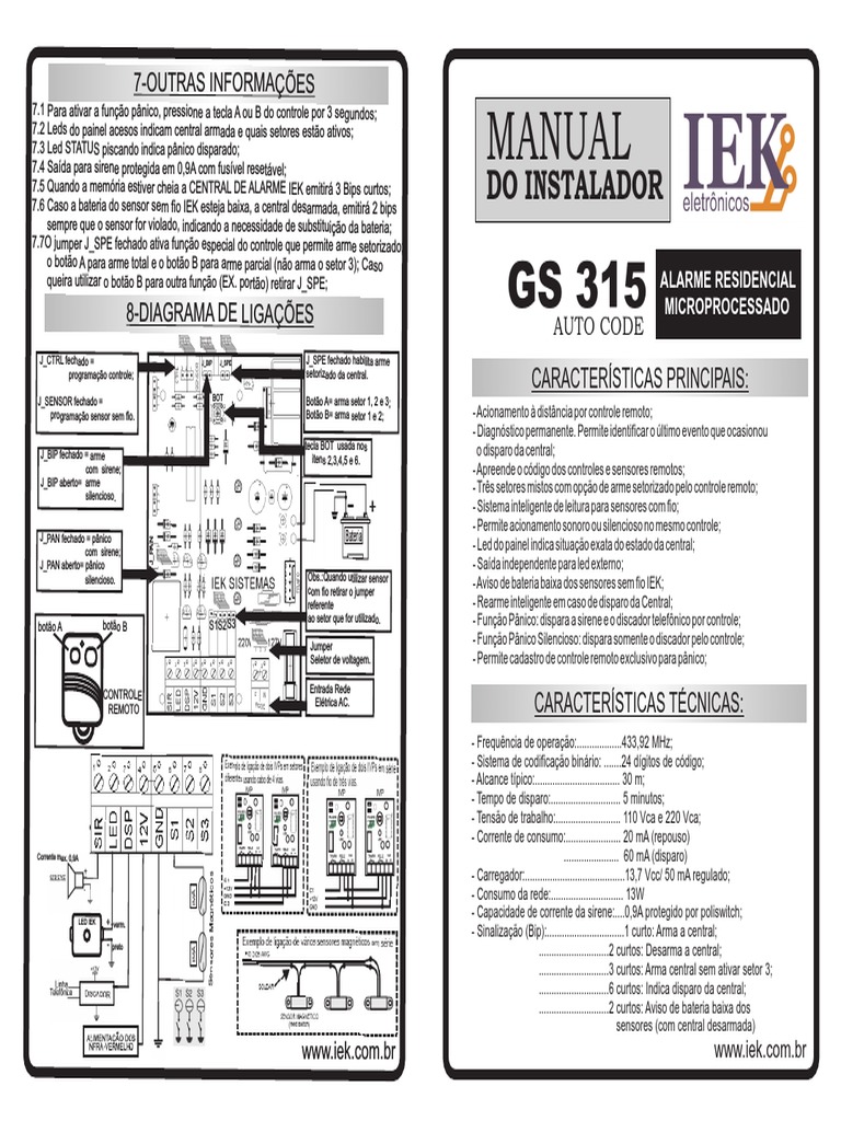 Document - Onl Manual Gs 315 Iek Sistemas Eletro Manual Do Instalador ...
