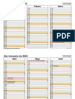 Calendario Trimestral 2022 Horizontal