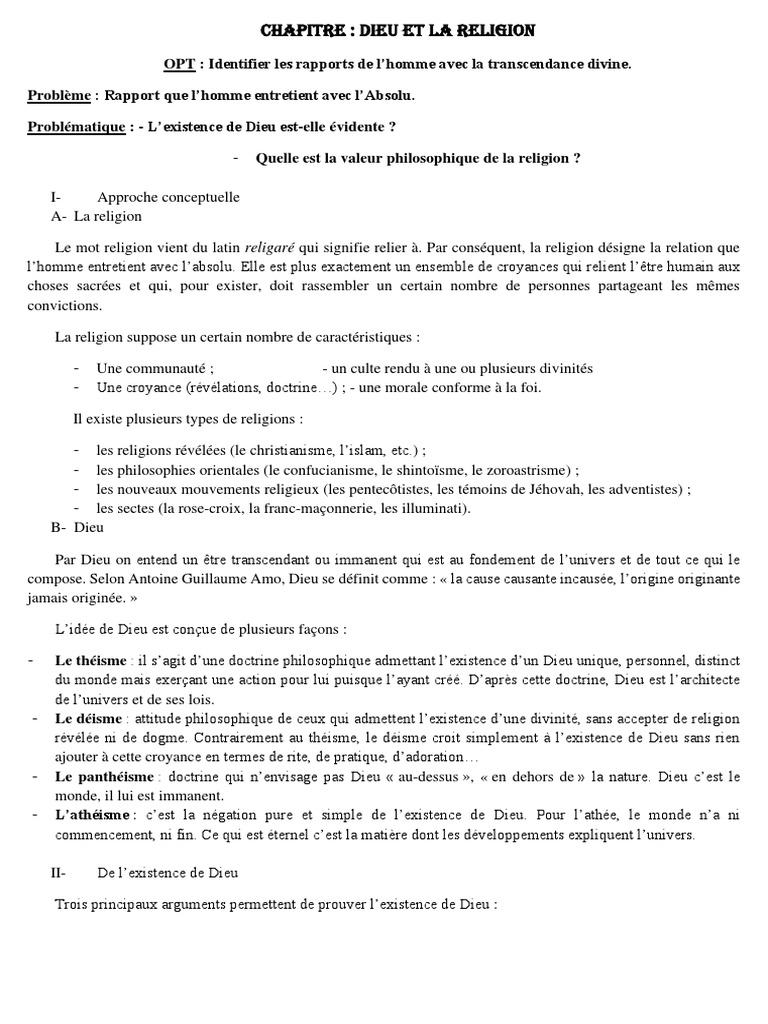 Dieu et la Religion : Une Analyse Philosophique | PDF | Dieu ...