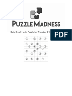 Daily Small Hashi Puzzle For Thursday 24th June 2021