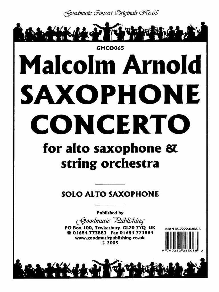 Arnold Malcolm Saxophone Concerto For Alto Saxophone & String
