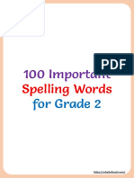 100 Important Spelling Words For 2nd Grade