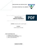 Practica Nro. 5 Presion Atmosférica: Universidad Nacional Del Centro Del Perú