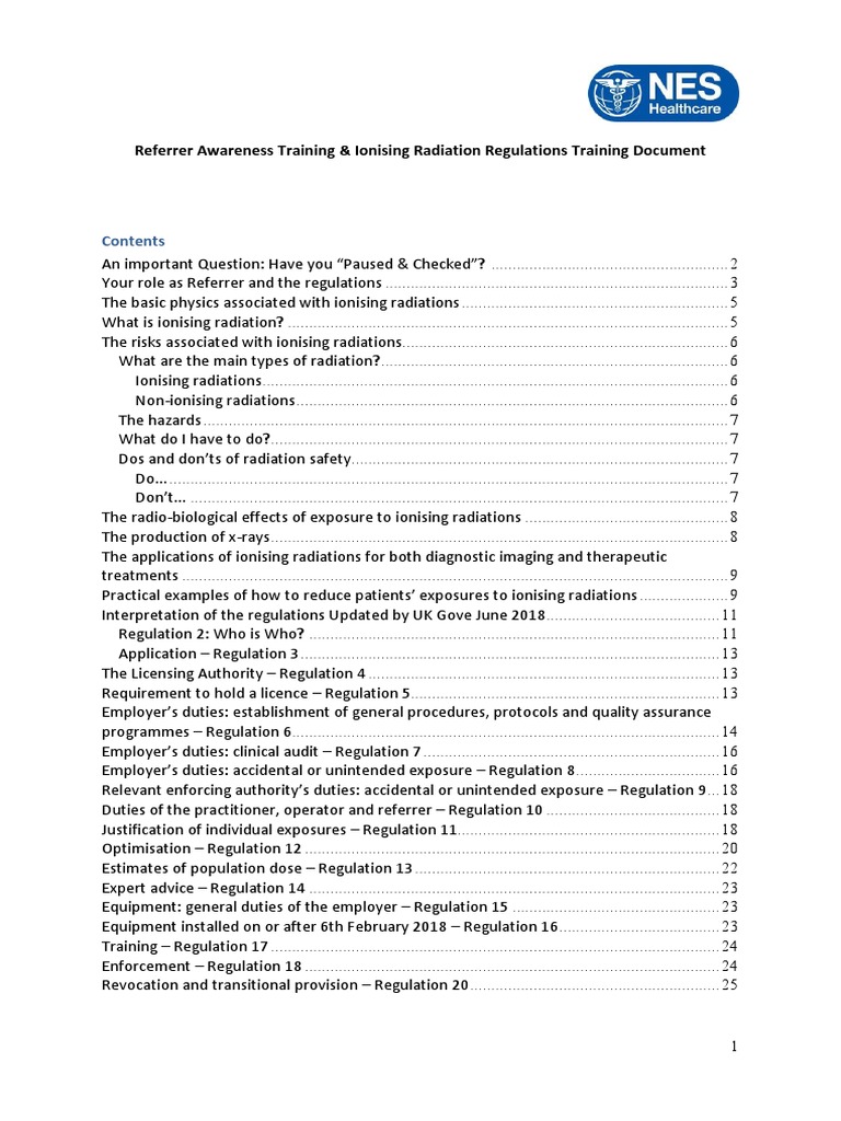 Referrer Awareness and IRMER Regulations Document (002) Copy 2 PDF Ionizing Radiation