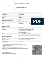 Cita para Verificación Vehicular: Datos Del Vehículo