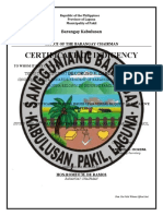 Certificate of Indigency: Barangay Kabulusan