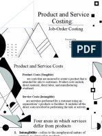 Product and Service Costing - Job Order Costing - Final