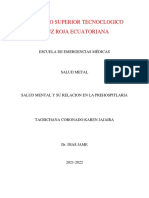 Salud Mental y Su Relación Con La Atención Prehospitalaria