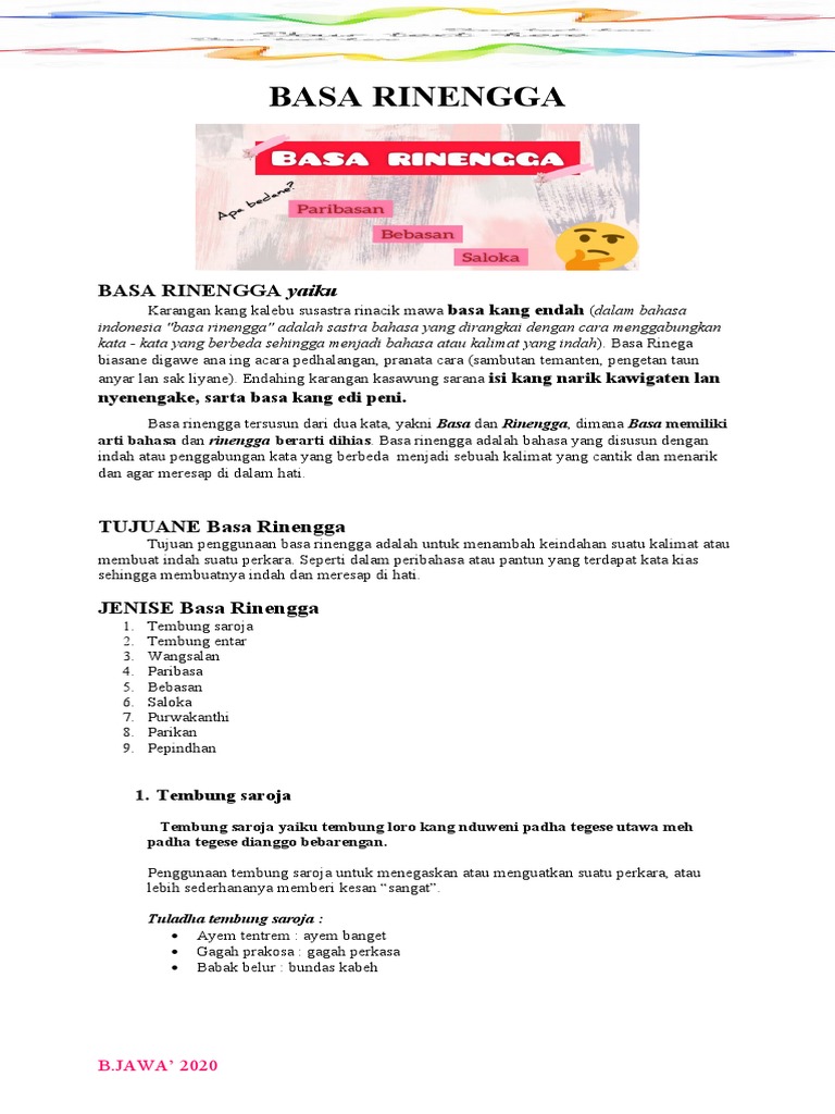 Materi BASA RINENGGA | PDF