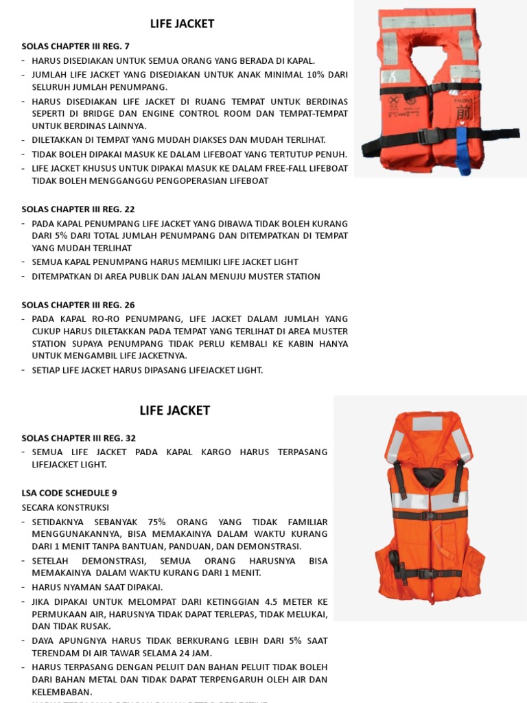 Solas Life Jacket PDF