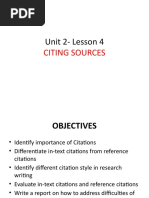 Unit 2 - Lesson 4-Citing Sources