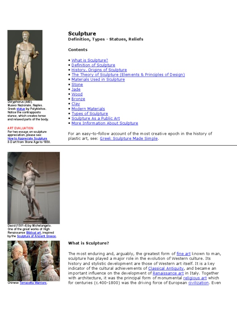 Sculpture Definition, Types Statues, Reliefs PDF Sculpture Relief