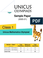 UMO Sample Papers For Class 1