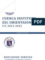 Cuenca Institute Esc Orientaion: Department O F Education 1