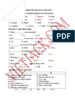 C. Japanese D. five: Đề Kiểm Tra Học Kỳ I Lớp 4 Số 1 Question 1: Chọn từ có cách phát âm khác với các từ còn lại